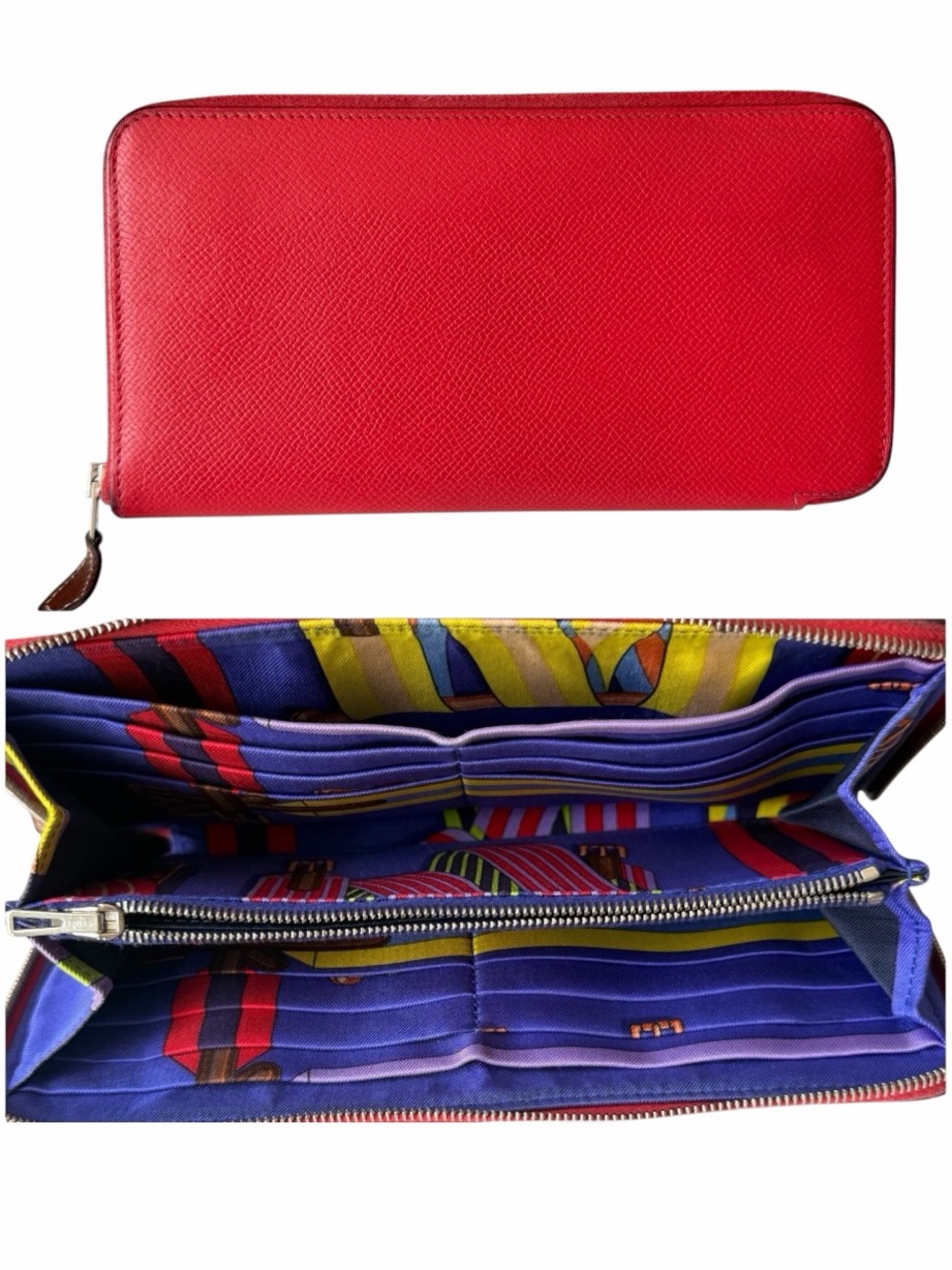 Hermès Azap Silk’In Long Wallet Bougainvillea Epsom Leather Silk’In Interior